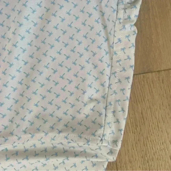 FootJoy Mens Palm Tree Golf Polo White Blue Large - Picture 2 of 7